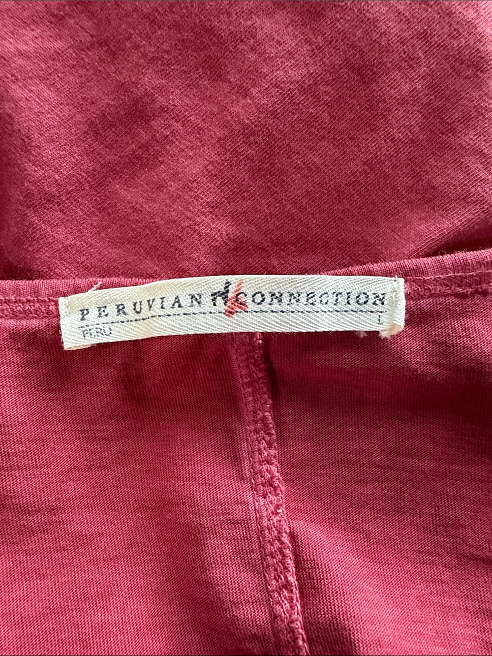 Peruvian Connection Pink Vintage Wash Tank Maxi Dress Pima Cotton Crewneck Sz L - Picture 6 of 8